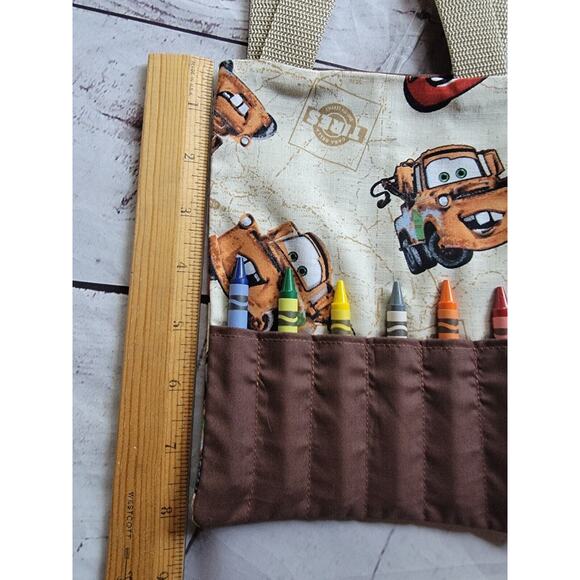 Cars Mator Crayon Holder Coloring Tote Bag Handmade Childrens Bag gift bag - Picture 3 of 8